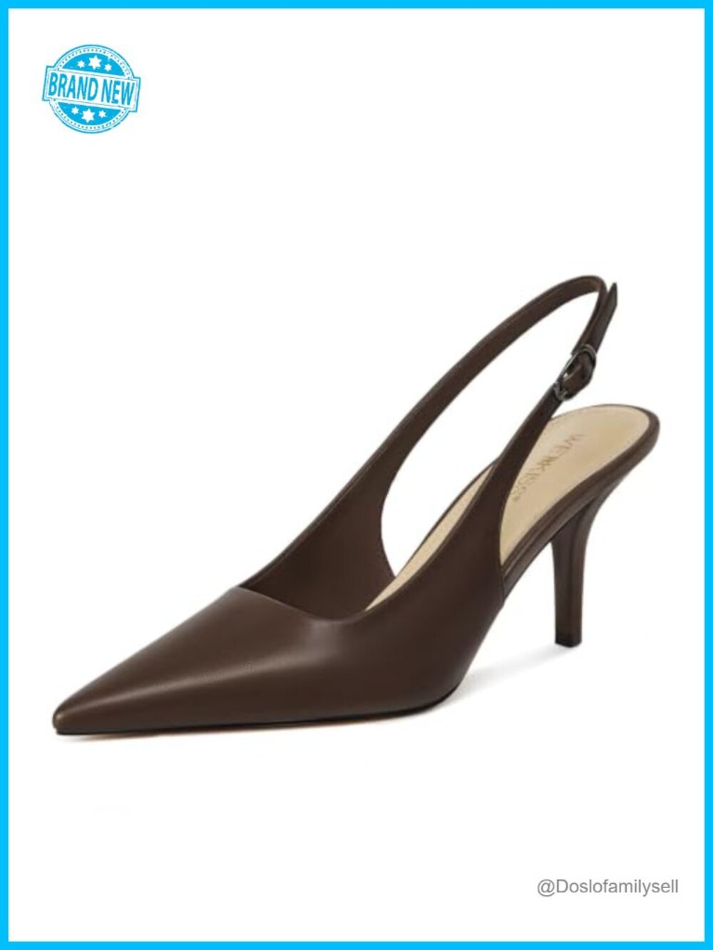 Wetkiss Slingback Pumps Mid Heel Closed Pointed Toe Office Heels